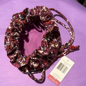 Vera Bradley Drawstring Jewelry Bag. Scaevola Fan Pattern. NWT